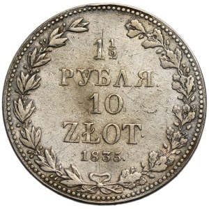 1 1/2 rubel = 10 zloty Warsaw 1835 MW