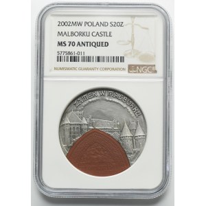 20 Gold 2002 Malbork Castle - NGC PF70 ANTIQUED