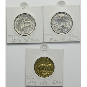 Zestaw, 2 złote 1995 i 1999 (3 szt.)