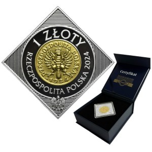 1 zloty 2024 100° anniversario dell'introduzione dello zloty da collezione - CLIPP