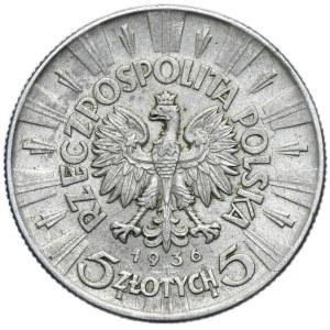 Pilsudski, 5 zlotys 1936