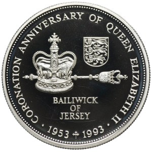 Great Britain, Jersey, Elizabeth II, 2 Pounds Llantrisant 1993 - 40th Anniversary of the Coronation of Elizabeth II