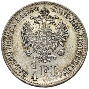 Rakúsko, František Jozef I., 1/4 Florena Kremnica 1860 B