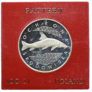 SAMPLE, 100 gold 1977 Environmental Protection Fish