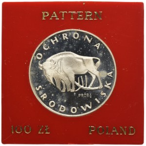 PRÓBA, 100 złotych 1977 Ochrona Środowiska Żubr