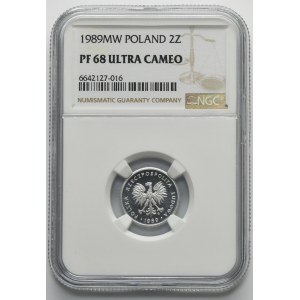 2 oro 1989 - NGC PF68 ULTRA CAMEO - LUSTRAZIONE