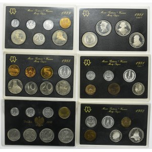 Set, Vintage set of circulating coins 1981, 1982, 1988, 1989 and 1990 (39 pieces).
