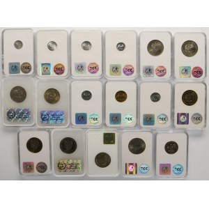 Set, 10 pennies-100 zlotys (17 pieces).