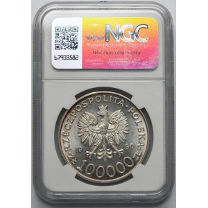 100,000 PLN 1990 Solidarity - TYPE A - NGC MS64