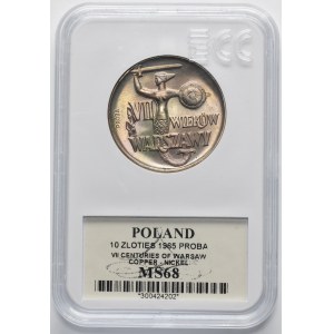 SAMPLE, 10 gold 1965 VII Centuries of Warsaw