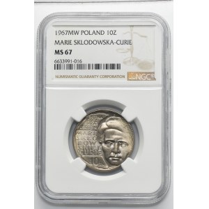 10 złotych 1967 Maria Skłodowska-Curie - NGC MS67
