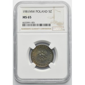5 złotych 1981 - NGC MS65