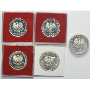 Zestaw, PRÓBA, 1.000 złotych 1986-1987 (5 szt.)