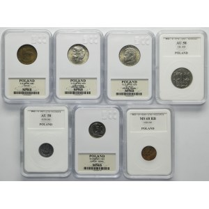 Set, Second Republic and People's Republic of Poland, Mix of coins (7 pieces).