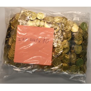 Set, Mint Bag (10x), 2 pennies 2021 (1 000 pièces).