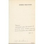 SZYMBORSKA Wisława - Wszeki wypadek (1975)[autograph].