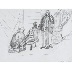 Jaroslaw Modzelewski, Sketch for the painting HILFE..., 2000
