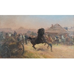 Ignacy ZYGMUNTOWICZ (1875-1947), Próba konia, ok. 1925