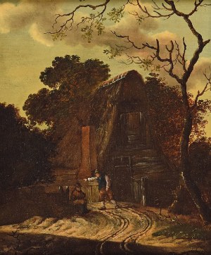 Roelof Van VRIES (ok. 1631-ok. 1681) - przypisywany, Przed chatą