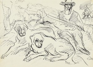 Henryk EPSTEIN (1890-1944), Myśliwy z psami