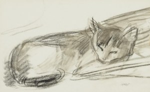 WEISS WOJCIECH (1875 - 1950), Śpiący kot, l. 30. XX w.