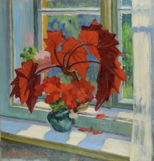 Michał Wiktor CZEPITA (1884-1941), Kwiaty w oknie, 1927