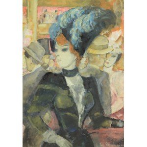 Zygmunt SZPINGER (1901- 1960), Dama w kapeluszu z piórami