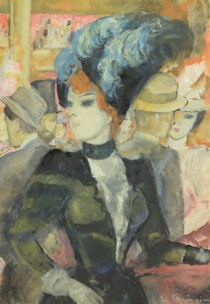 Zygmunt SZPINGER (1901- 1960), Dama w kapeluszu z piórami