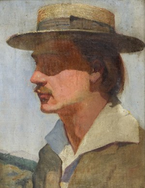 Bolesław BARBACKI (1891-1941), Portret mężczyzny w kapeluszu - Autoportret?, ok. 1920