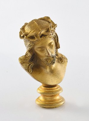 LUCA MADRASSI (1848-1919), Głowa Chrystusa w cierniowej koronie (trzonek pieczęci lakowej)