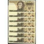 Poland, set: 7 x 500 zloty, 1.06.1982