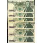 Poland, set: 6 x 5,000 zloty, 1982-1988