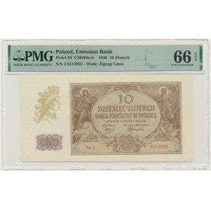 10 gold 1940 - J - PMG 66 EPQ