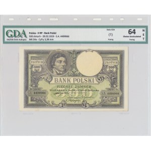 500 zloty 1919 - S.A. - GDA 64 NET