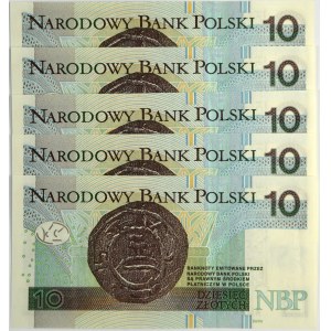 Set, 10 gold 2012 - transitional series - consecutive numbers (5 pcs).