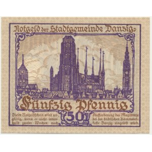 Danzig, 50 Pfennig 1919 - purple -
