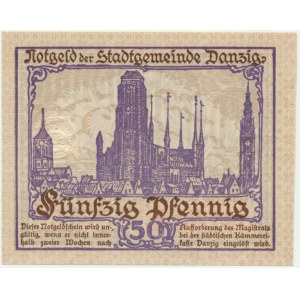 Danzig, 50 Pfennig 1919 - purple -