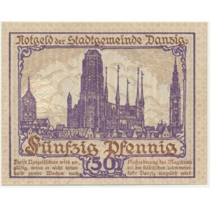 Danzig, 50 Pfennig 1919 - purple -