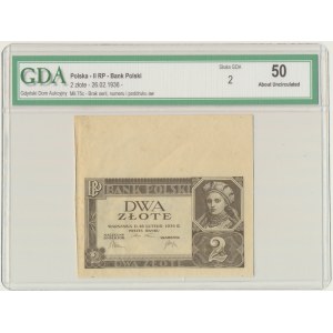 2 zloty 1936 - without series and subprint - GDA 50