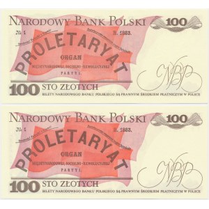 100 oro 1986-8 - TB - (2 pezzi) - serie transitoria