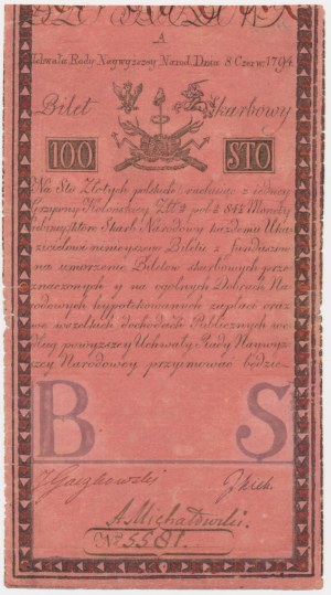 100 złotych 1794 - A - znw. J.HONIG & ZOONEN