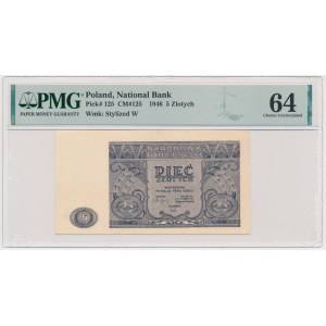 5 zlatých 1946 - PMG 64