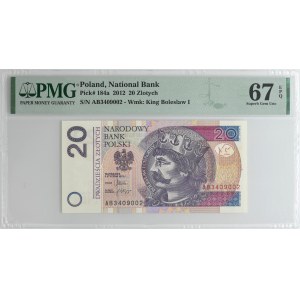 20 zl 2012 - AB - PMG 67 EPQ