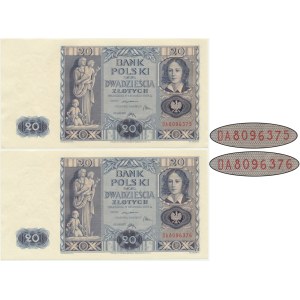 20 gold 1936 - DA - (3 pcs.) - consecutive numbering