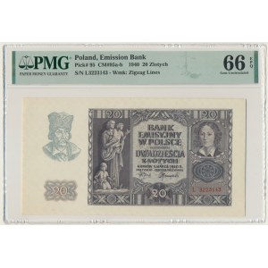 20 złotych 1940 - L - PMG 66 EPQ