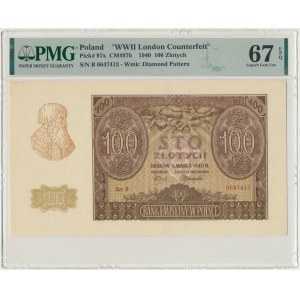 100 złotych 1940 - ZWZ - B - PMG 67 EPQ