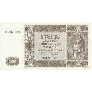 Krakowiak, 1,000 gold 1941 - MCSM 409 -.