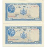 Zestaw, Rumunia, 5.000 lei 1943 (2 szt.) - numeracja kolejna