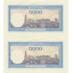 Zestaw, Rumunia, 5.000 lei 1943 (2 szt.) - numeracja kolejna
