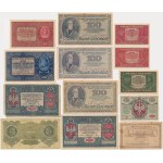 Set, 1-10,000 marks 1916-1923 (13 pieces).